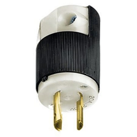 BRYANT Locking Device, Female Connector Body, 20A 250V, 2-Pole 2-Wire Non-Grounding, L2-20R, Scrw Term, Gry 7102N